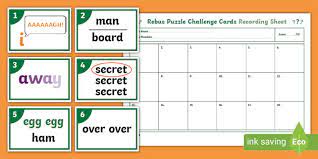 Pictogram puzzles online … in the third puzzle, for example, d must be the leftmost letter in both …. Rebus Puzzle Group Challenge Cards Speaking And Listening