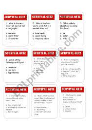 Whether you have a science buff or a harry potter fanatic, look no further than this list of trivia questions and answers for kids of all ages that will be fun for little minds to ponder. Survival Trivia Game Esl Worksheet By Estherlee76