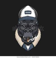 Gorilla Head Trucker Vector Illustration Your Stock Vector Royalty Free 1606748983 Gorilla Illustration Vector Illustration Gorilla
