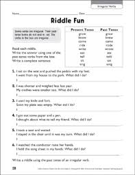 Choose your difficulty and come to guess. Riddle Fun Irregular Verbs Printable Skills Sheets