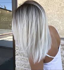 Silver Blonde Balayage Blend Dark Roots Blonde Hair White Blonde Hair Balayage Hair Blonde