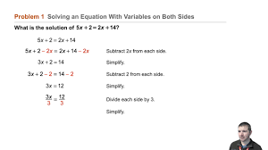 Perform mathematical computations with the math module. Algebra 1 2 4 Complete Lesson Solving Equations With Variables On Both Sides Matthew Richardson Library Formative