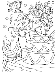 All free coloring pages online at here. Birthday Princess Ariel Coloring Pages Disney Coloring Pages Mermaid Coloring Pages Happy Birthday Coloring Pages Birthday Coloring Pages