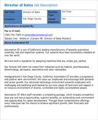 Head of finance employment type: Free 10 Sales Director Job Description Samples In Ms Word Pdf