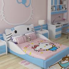 Giường Ngủ Cho Be Hinh Meo Hello Kitty G524 Mau Xanh Dương Phong Ngủ Cho Trẻ Hello Kitty Giường