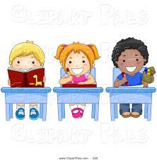 Pal Clipart of a Picture of Diverse, Colorful Diverse School Kids Doing Work  at Their School Desks by BNP Design Studio - #549