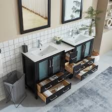 Double Sink Modern Bathroom Vanity Set