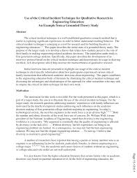 What is a qualitative research paper and how can you write it on your own? Https Peer Asee Org Use Of The Critical Incident Technique For Qualitative Research In Engineering Education An Example From A Grounded Theory Study Pdf