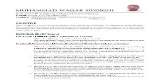Resume Muhammad Waqar Siddiqui