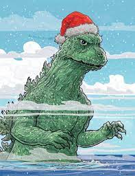 Caught This In The Drift Of Stuff On Pinterest It Appears To Have Come From Http Www Pjmcquade Com And I Suspec Christmas Card Art Godzilla Godzilla Tattoo