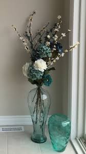 Sea Glass Floor Vase With Flowers Glass Vase Decor Floor Vase Decor Glass Floor Vase