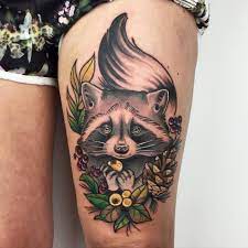 Tattoo uploaded by Tattoodo • Raccoon tattoo by Ma Reeni #MaReeni  #neotraditional #animal #nature #raccoon • Tattoodo