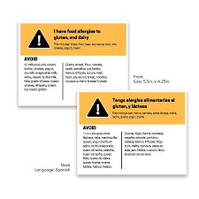 Food Allergy Card Gluten And Dairy English And Spanish Etsy Food Allergies No Dairy Recipes Allergies
