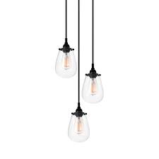 Chelsea 3 Light Cluster Pendant Suspended From Its Black Silk Covered Cord And Held By Its Industrial S Multi Light Pendant Pendant Lighting Pendant Light Kit