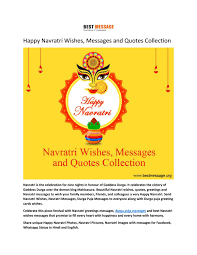 Navratri festival is a grand celebration to commemorate the goddess of we have collect most popular happy navratri wishes sms in english 140 word with images and. Best Navratri Wishes Navratri Messages And Quotes By Best Messages Issuu