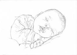 How To Make A Drawing Of A Baby Sleeping Let S Draw People Baby Drawing Children Sketch Sleeping Drawing