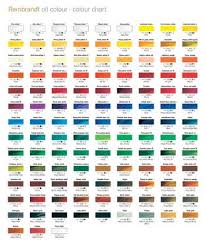 Royal Talens Rembrandt Oil Paint Printed Colour Chart In