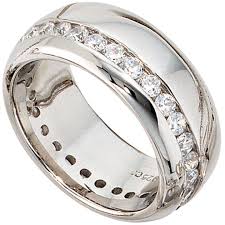 Diesern geschwungenen silberring können sie individuell auf ihre besondere artikelmerkmale: Sigo Damen Ring Breit 925 Sterling Silber Rhodiniert Mit Zirkonia Rundum Silberring Goettgen Schmuck Clever Kaufen