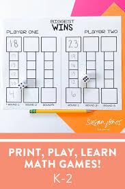 I Like Math Games That Are Easy To Prep And Easy To Play These Games Are All Black And White And Only Need Dice Cubes C In 2020 Play Math Play