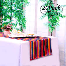 So we hired a bartender. Buy Lghome Mexican Serape Table Runners Pack Of 20 Hand Woven Mexican Blanket Table Runner For Graduation Fiesta Mexican Theme Party Mexican Dinner 14x108inch Online At Low Prices In India Amazon In