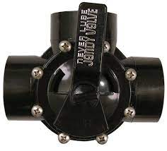 In the center, the diverter is blocking nothing, so the valve is open and water can flow through it. Jandy 3 Way Never Lube Valve 2 2 5