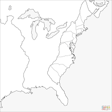 Thirteen Colonies Blank Map Super Coloring Thirteen Colonies 13 Colonies Map 13 Colonies