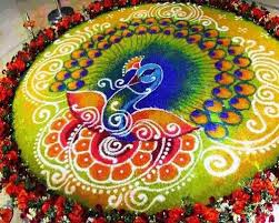 30 Beautiful Peacock Rangoli Designs Latest Collection 2020 Rangoli Designs Peacock Rangoli Indian Rangoli Designs