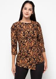 Jual baju atasan wanita murah dan cantik ecer dan grosir !!! Batik Adikusuma Women Batik Gurda Blouse Wanita Hitam Adikusuma Batik