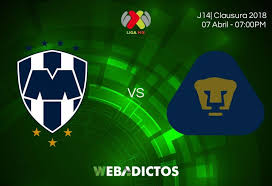 Monterrey Vs Pumas Jornada 14 De Liga Mx C2018 En Vivo Por Internet Liguilla Mx Pumas Puma Liga