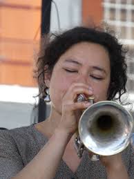 Shaye with Wit's End Brass Band in Kingston, New York in 2016.
