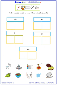 Actividades interactivas preescolar y primaria. Vocales Objetos Ficha Interactiva Lecturas Para Ninos Fichas Actividades De Aprendizaje