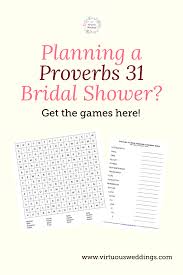 Printable Proverbs 31 Bridal Shower Games In 2020 Bridal Shower Bridal Shower Games Wedding Planning Websites