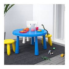 Mammut Children S Table Indoor Outdoor Blue 33 1 2 Ikea Childrens Table Ikea Outdoor Kids Table And Chairs