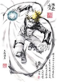 極道水墨 漩渦鳴人 ナルトの写真 墨絵 イラスト