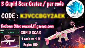 Free fire 30000 free diamonds giveaway + free cupid scar crates join now. 100 Cupid Scar Codes For My Subscribers Redeem Now Free Fire Youtube