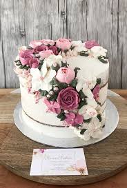 Online buttercream flower cake class. Buttercream Cake Buttercream Decoration Floral Cake Birthday Birthday Cake With Flowers Floral Cake