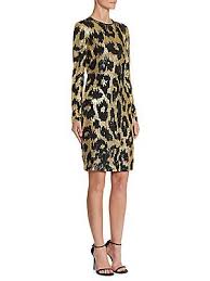 Naeem Khan Sequin Leopard Print Dress Leopard Print Dress Sequin Sheath Dress Best Designer Dresses