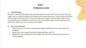 Deretan contoh penutup makalah / skripsi mulai dari kesimpulan hingga saran. Contoh Proposal Usaha Pisang Nugget Enak Youtube
