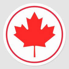 Bright Canadian Maple Leaf Canada Red White Classic Round Sticker Zazzle Com Canadian Maple Leaf Leaf Artwork Maple Leaf