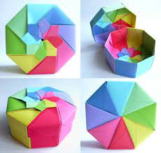 Rainbow Octagonal Flower Top Box Tomoko Fuse 120g M Pap Flickr In Origami Boxes Tomoko Fuse Pdf Origami Box Tutorial Origami Design Origami Art
