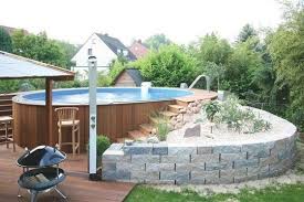 Stahlwand Pool Verkleiden Sich Loopele Pool Mit Holz Verkleiden Sich Pesmix Im Pool Garten Garten Hol Pool Landscaping Garden Pool Pool Design Modern