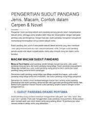 Maybe you would like to learn more about one of these? Pengertian Sudut Pandang