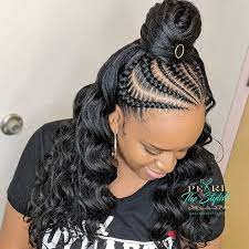 Stitch Half Up Half Down Crochet Atlantatrianglebraids Atlantabraider Atlantagoddesslocs A Braid Half Up Half Down Braided Half Up Braids For Black Hair