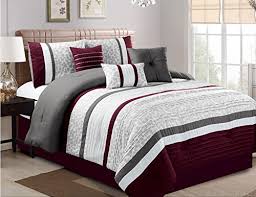 Riesen ausverkauf und niedrige preise. Jbff Oversize 7 Piece Luxury Stripe Bed In Bag Microfiber Comforter Set Cal King Purple Buy Online In Andorra At Andorra Desertcart Com Productid 44210283