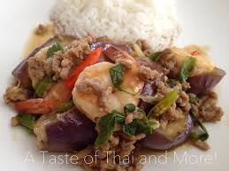 The flower buds may also be used. Spicy Stir Fry Eggplants With Thai Basil Pad Ga Prao Ma Kua Yao A Taste Of Thai And More