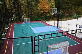 Tennis Hockey And Basketball Backyard Sports Backyard Court Outdoor Basketball Court