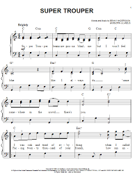 I was sick and tired of everything / when i called you last night from glasgow / all i do is eat and sleep and sing / wishing every show was the last show / so imagine i was. Super Trouper Sheet Music Abba Easy Piano