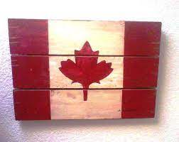 Wood Flagmade In Canadacanadian Giftdistressed Flagreclaim Etsy Wood Flag Wooden Wall Hangings Canada Day