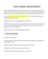 Car Lease Contract Sample Facile Concept Agreement Template Word ...