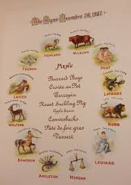 Inside The Zodiac Club Nyc S 145 Year Old Secret Dinner Society Vintage Menu Pisces Fish Food Class